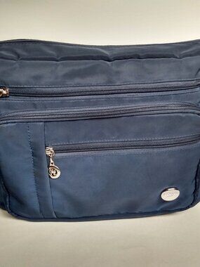 Jie L Shi Navy Blue Handbag Purse Adjustable Shoulder Crossbody Strap Pockets